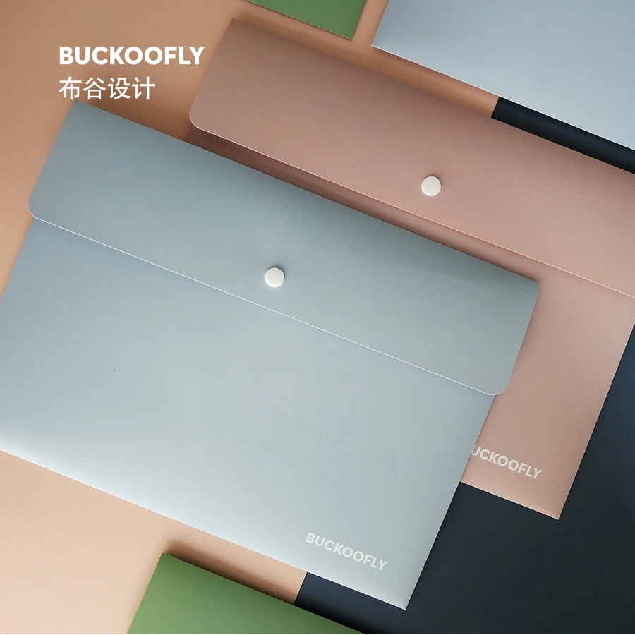 School Office supplies stationery filing products Morandi Color Letter Shape A4 plastic File Document bag