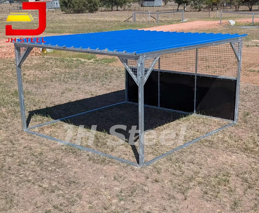 Economical Concrete Stainless Metal Galvanized Horse Stable Stall Box Horse Shelter with Roof