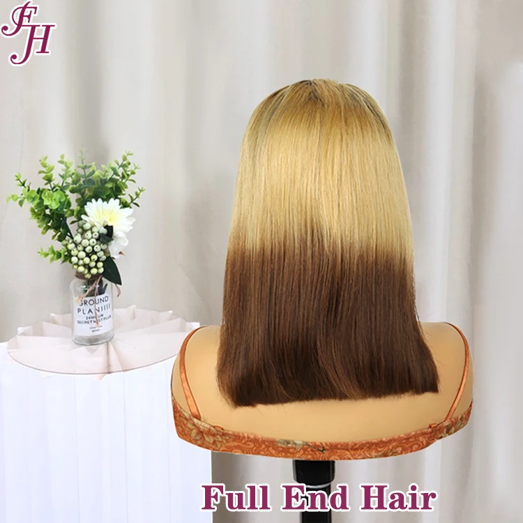 FH wholesale vietnamese bone straight bob wigs ombre color 10 inch short bob wig weaves and wig