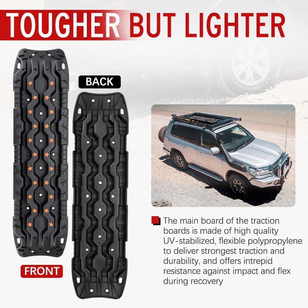 Dual color off-road 4x4 recovery track anti skate sand board snow and mud self rescue anti sinking board