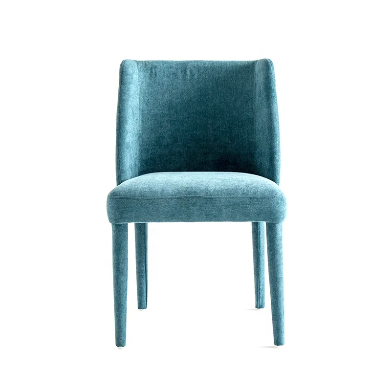 Latest Living Room Furniture Dining Chair Modern New Design Blue Fabric Hotel Lounge Arm Chair