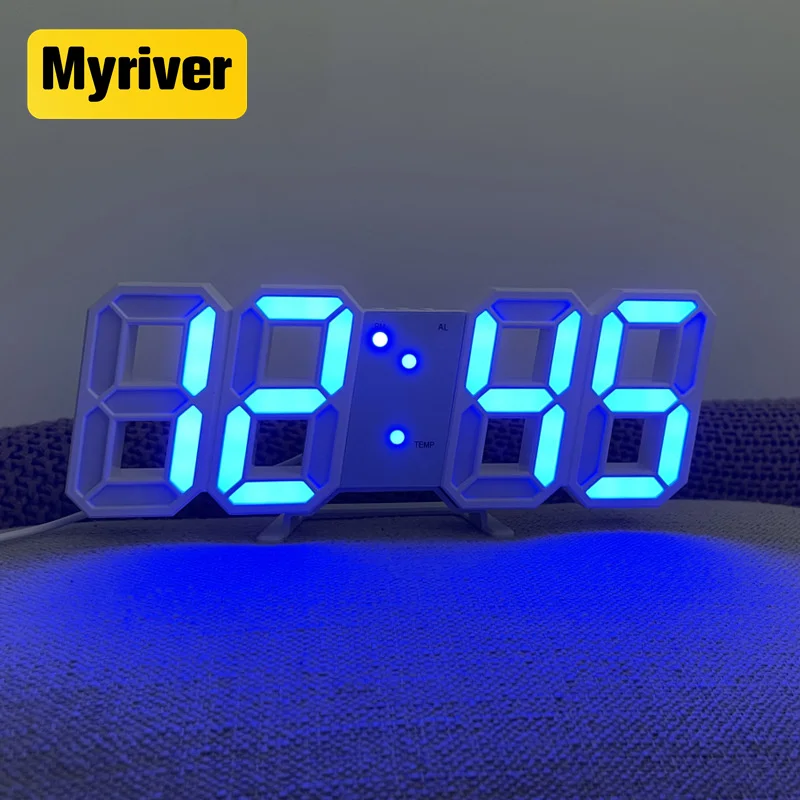 Модные Изящные современные роскошные светодиодные цифровые часы Myriver Smart Wall 3D для
