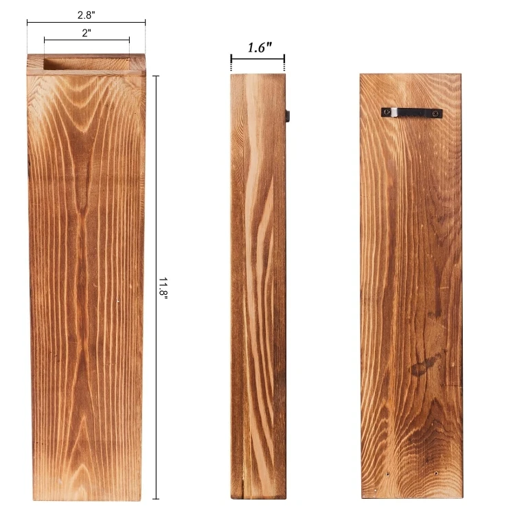 Modern Home Small Wall Planters Living Room Hanging Wooden Pocket Wall Vases for Dried Flowers