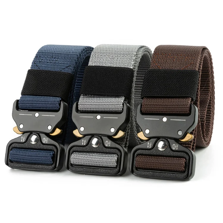 In Stock Tactical Webbing Riggers Web Belt Heavy-Duty Quick-Release Metal Buckle Belt for Men