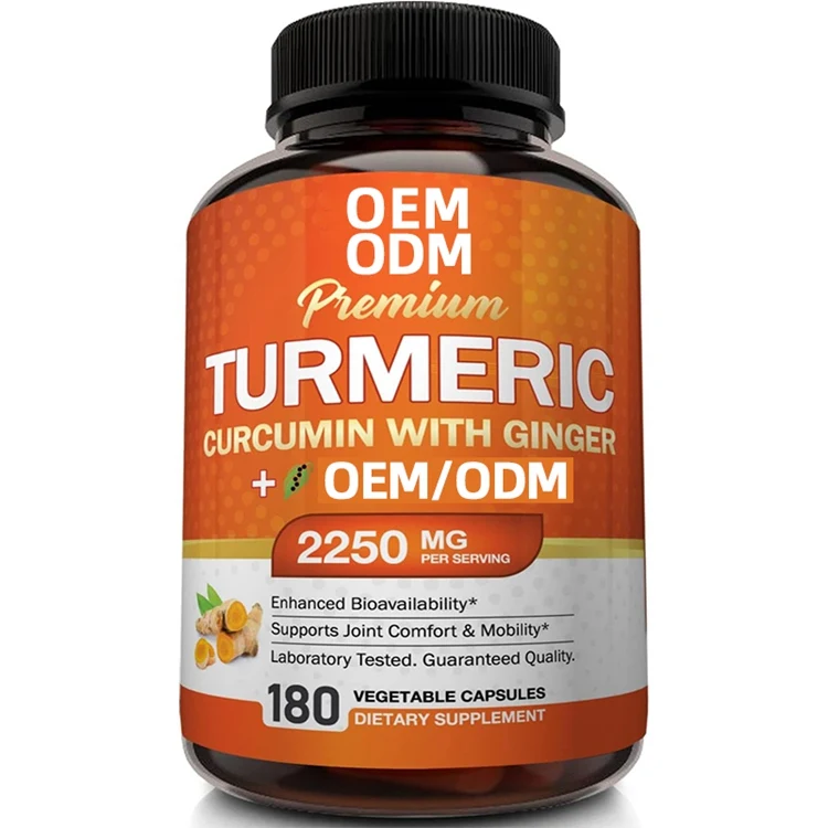 180 Capsules 95% Curcuminoids Antioxidant Turmeric Curcumin with Ginger and Black Pepper Supplements