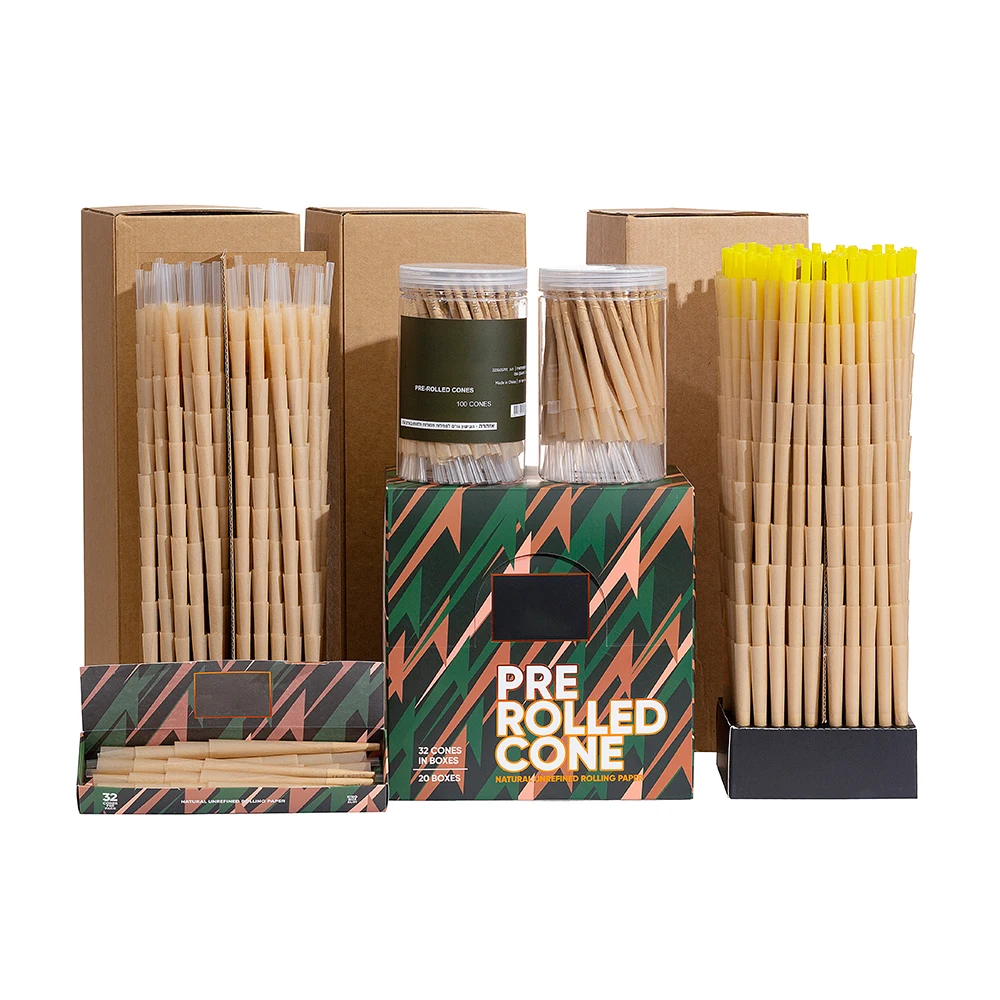ORGANIC CONES KING SIZE PRE-ROLLED CONES MADE OF ORGANIC HEMP 1 BOX 1000 100 10 Pack