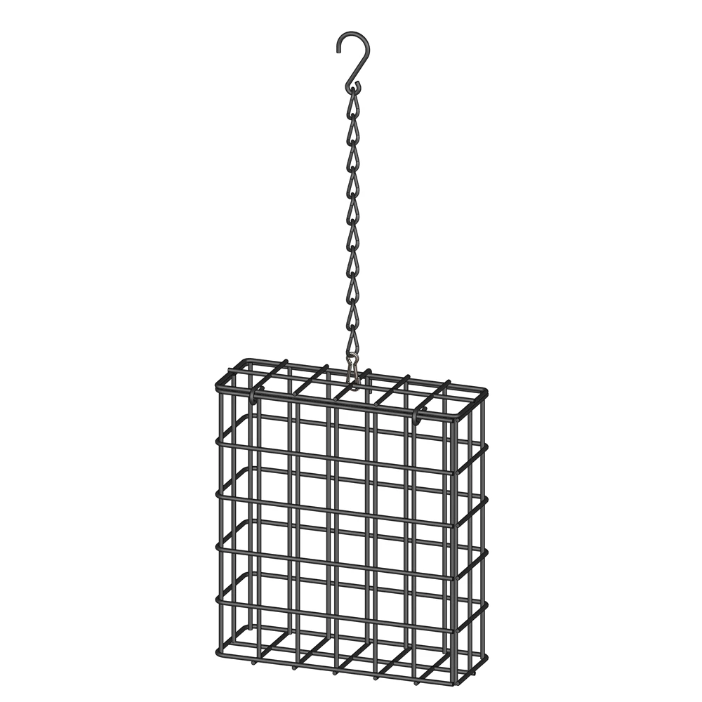 New Arrival Iron Wire Suet Cakes Feeding Metal Square Bird Feeder with Hanging Chain
