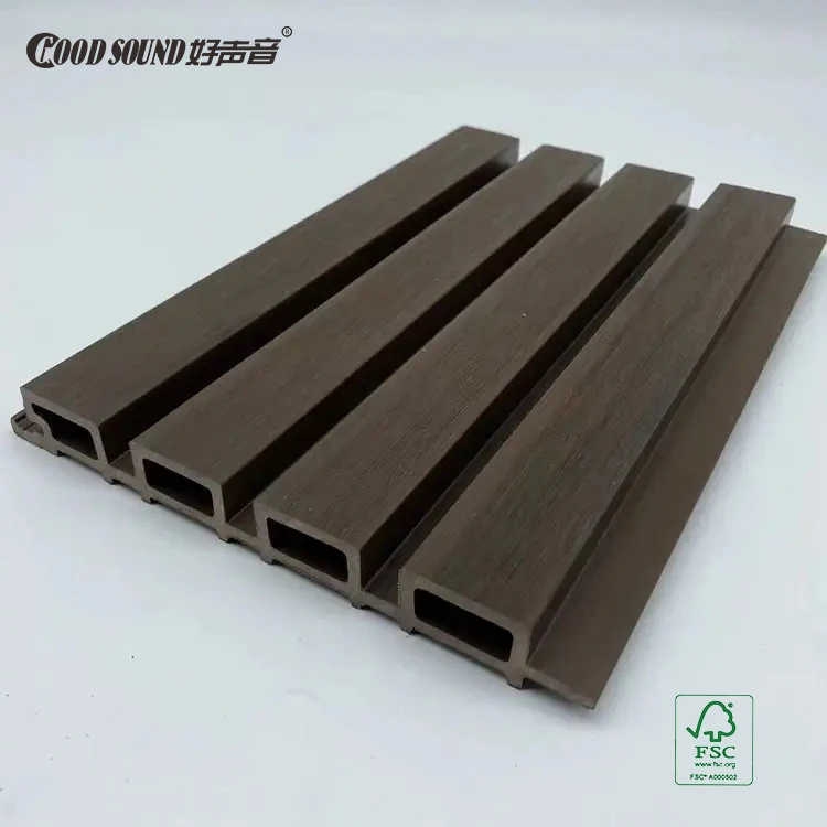 GoodSound Wooden Grain Lamin Waterproof Outdoor Fluted Wpc Indoor Wall Panel For External Cladding 590*2900Mm