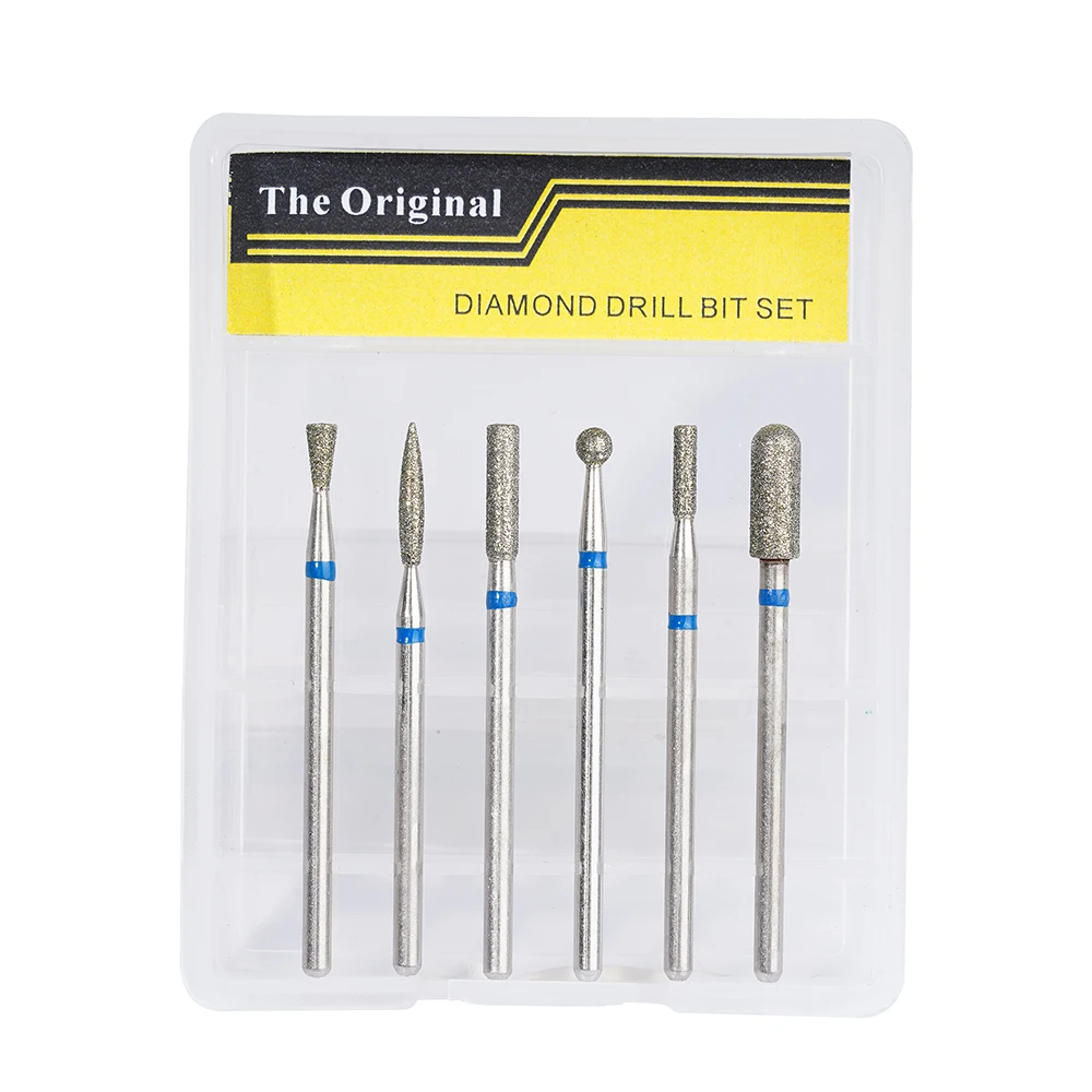 6pcs/set  Popular Diamond Nail Drill Bits Set Manicure Dead Skin Nail Bits
