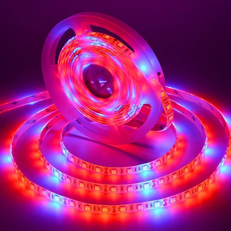 DC 12V LED Grow Light Full Spectrum LED Strip Lights 5m SMD5050 LED Phyto Lamps For Greenhouse Hydroponic Plant
