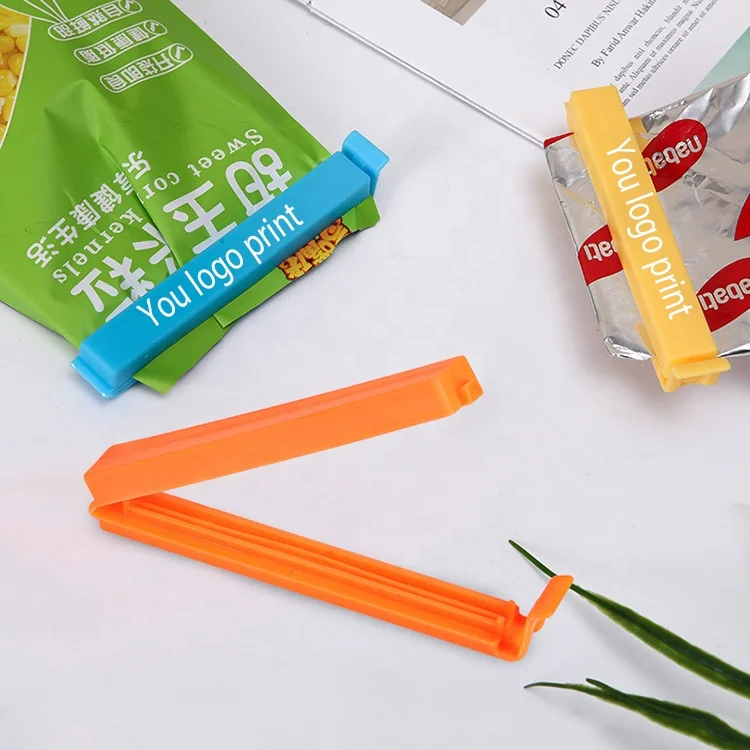 Cheap logo custom plastic closing clips food coffee tea bag sealing clip for food advertising giveaway promotional gifts
