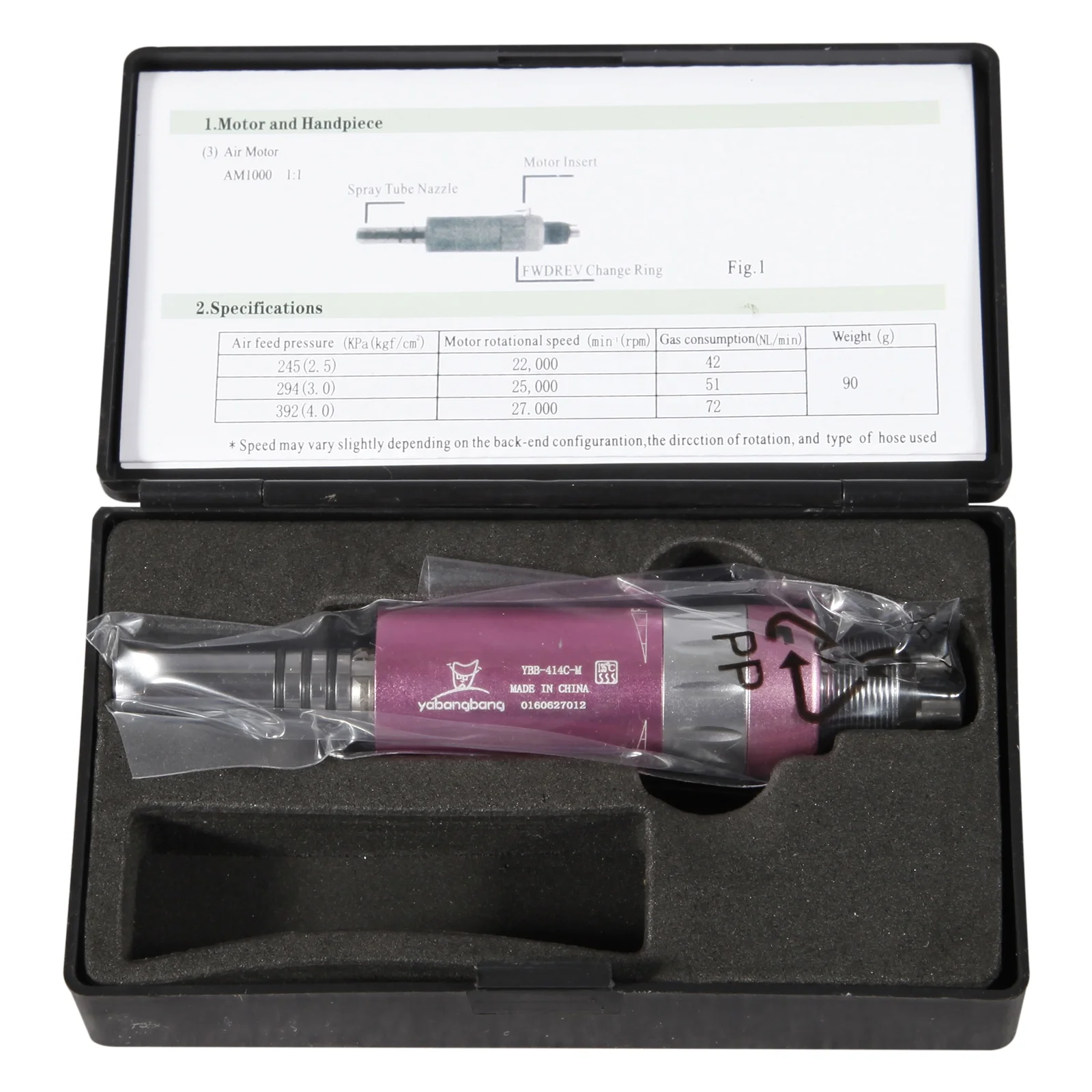 Hot Sale! Dental 1:1 Inner Water Spray Air Motor Low Speed E-type Handpiece 4 Hole Pink For N-S-K YH4