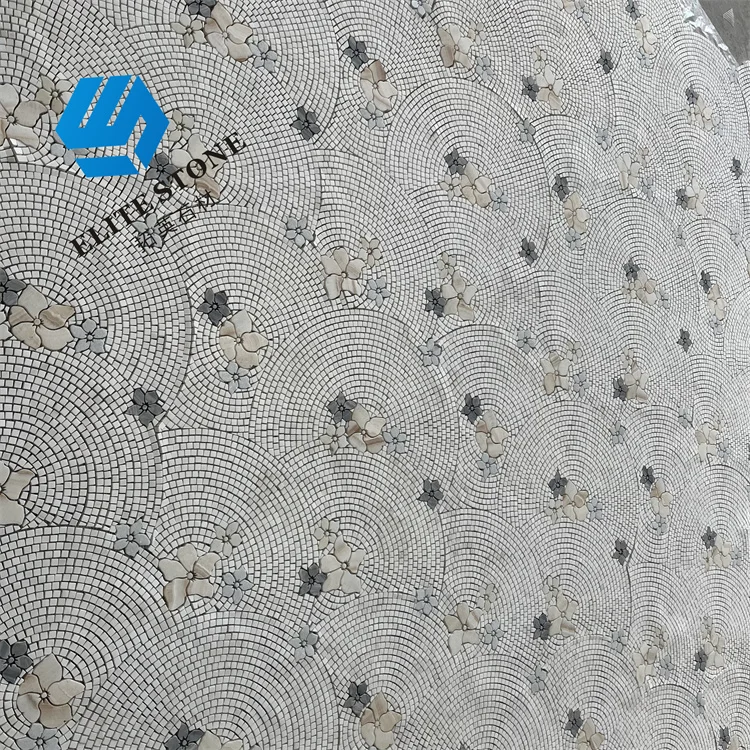 mosaic tile for kitchen and bathroom wall tile Black and white mixed color mosaic tile Water jet stone mosaic