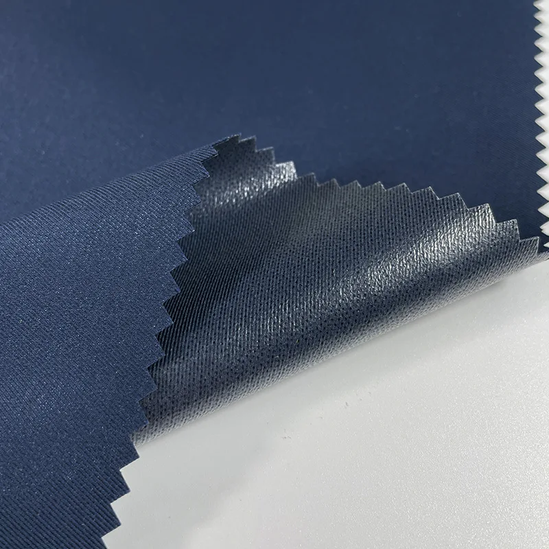 Functional PU Coated Water Proof Jackets Material 75D 100% Polyester Twill Pongee Fabric for Outdoor