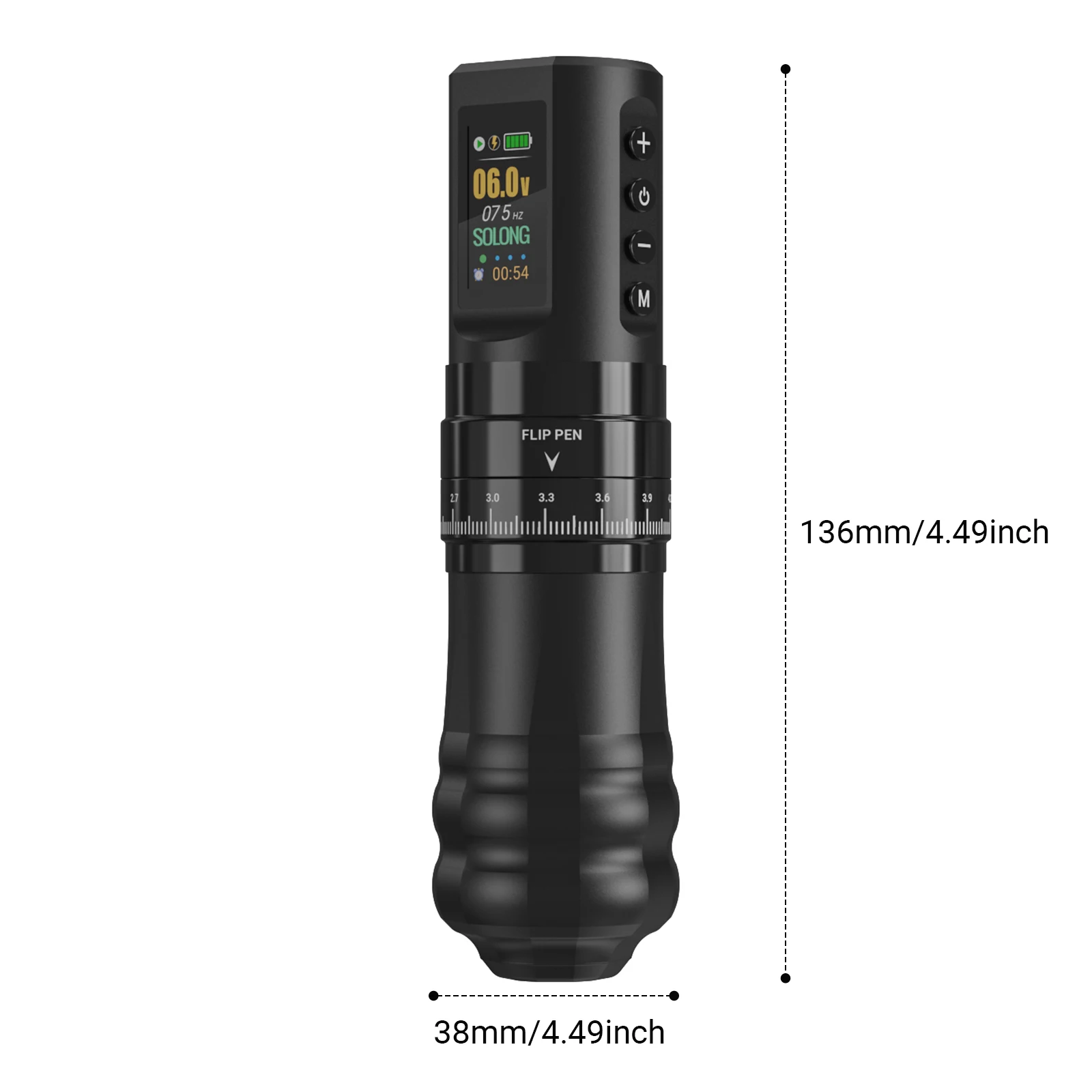 Solong Single Charge Durable Model Stroke Adjustable Tattoo Machine Pen with 1800 mAh for Artist Use Body Art