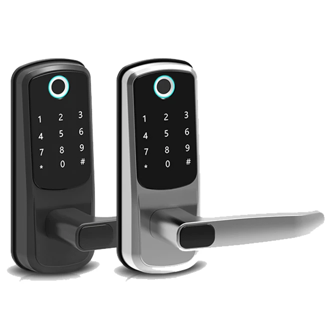 Electronic Wifi BLE APP Door Lock Manufacturer Door Handle Security Smart Digital Keyless Fingerprint Home Lock TT Lock