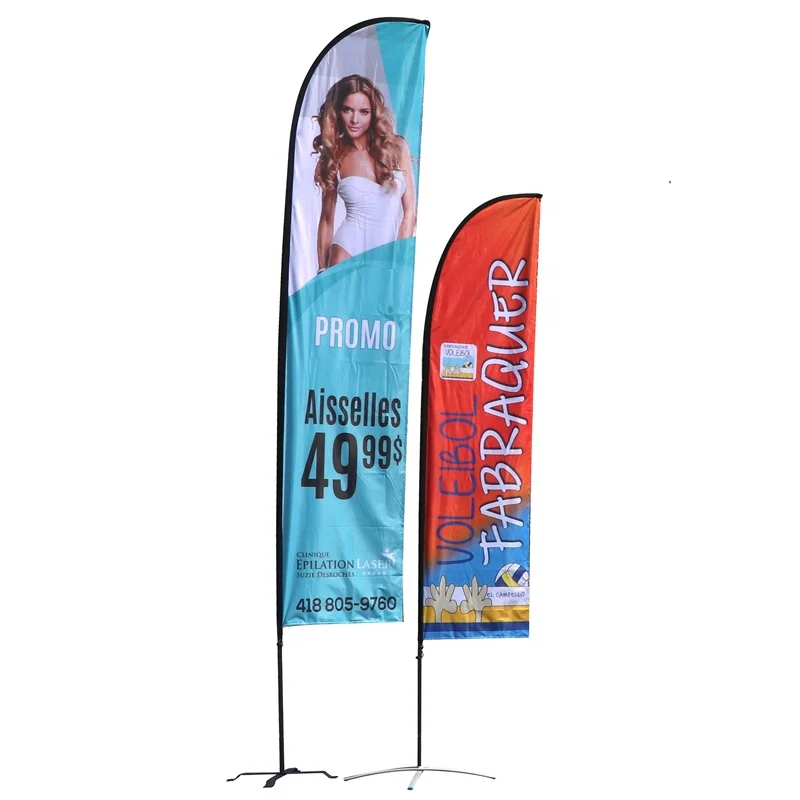 15FT custom beach flag outdoor digital printing advertising flag polyester promotion signs flying banner
