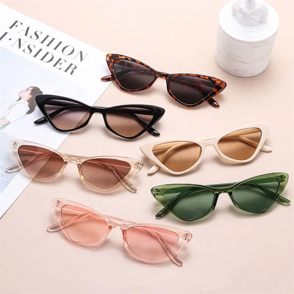 2024 New Vintage Cat Eye Small Frame Retro Women Sunglasses UV400 Protection Fashion Trendy Streetwear Eyewear