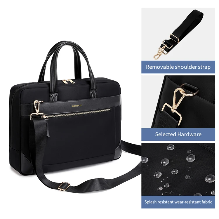 Low MOQ Business Men Micro Leather Office Bag Vintage Man Briefcase Polyester Laptop Bags Luxury Laptop Briefcase Bag