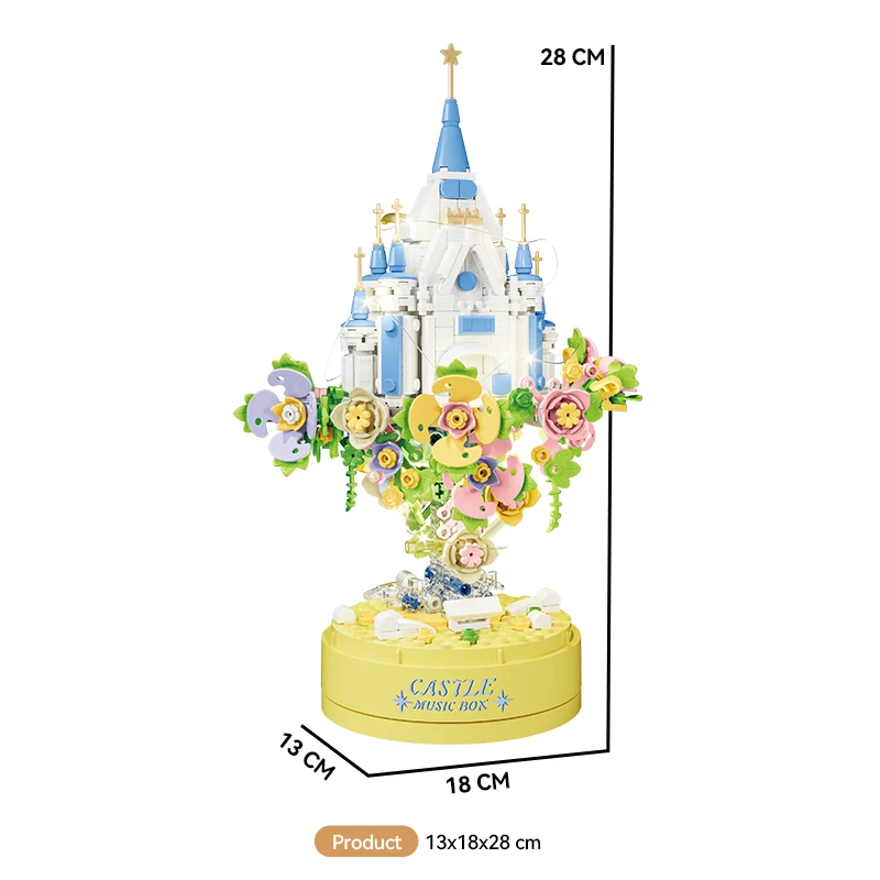 CAYI Custom Kid Christmas Gift Diy Bricks Toys Castle Music Box Building Block Sets Garden Brick Educational Toys for Kids