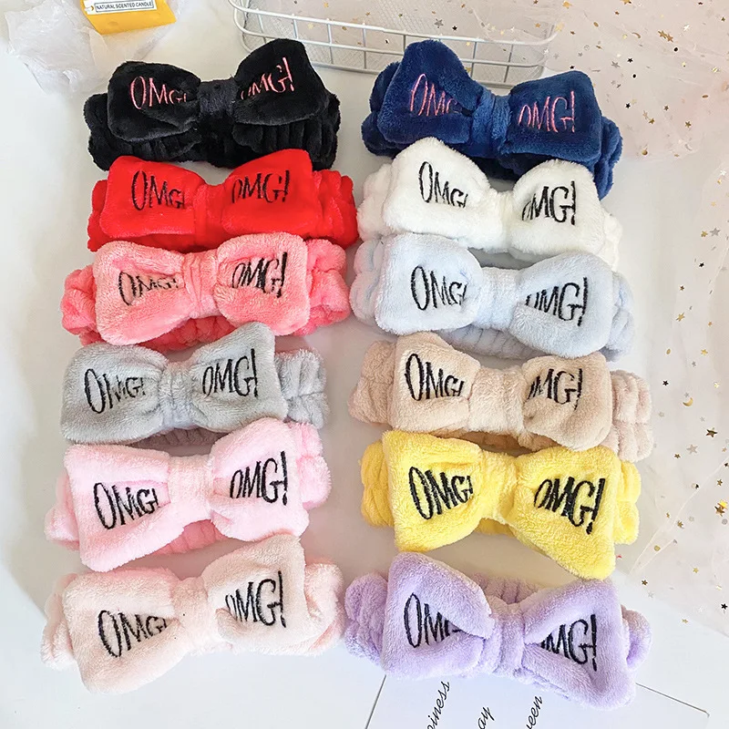 Furry OMG Headbands Girl Makeup Washing Face Hair Band Accessories Women Elastic Spa Hairband