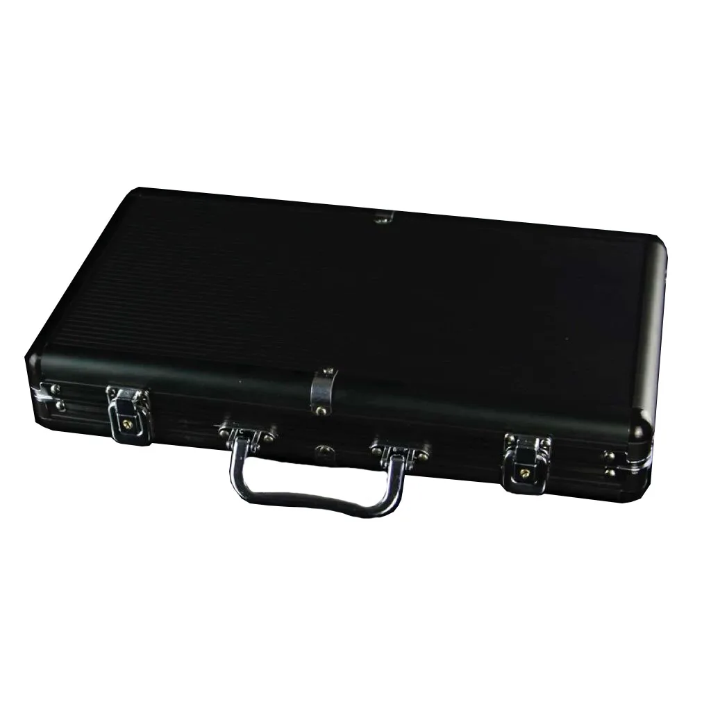 Factory direct casino black 300/500 poker chip box with built-in EVA sponge for easy carrying of chip boxes