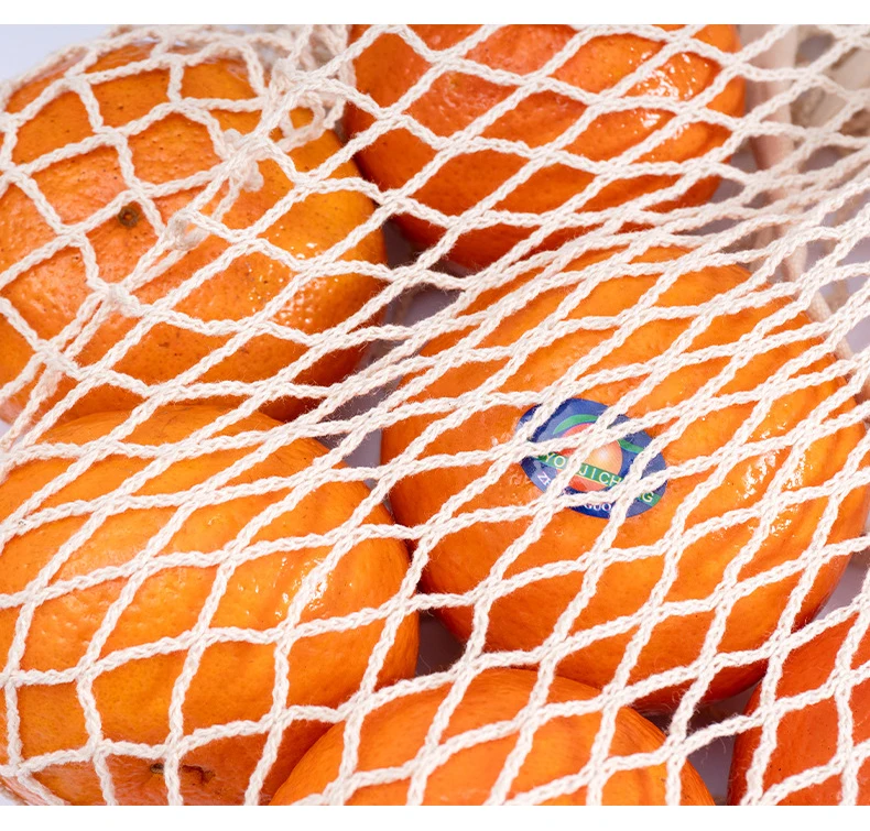 RPET Environmentally Friendly Fruit Bag Supermarket Shopping Recycled Cotton Long Short One Portable Net Bag Polyester Net Bag
