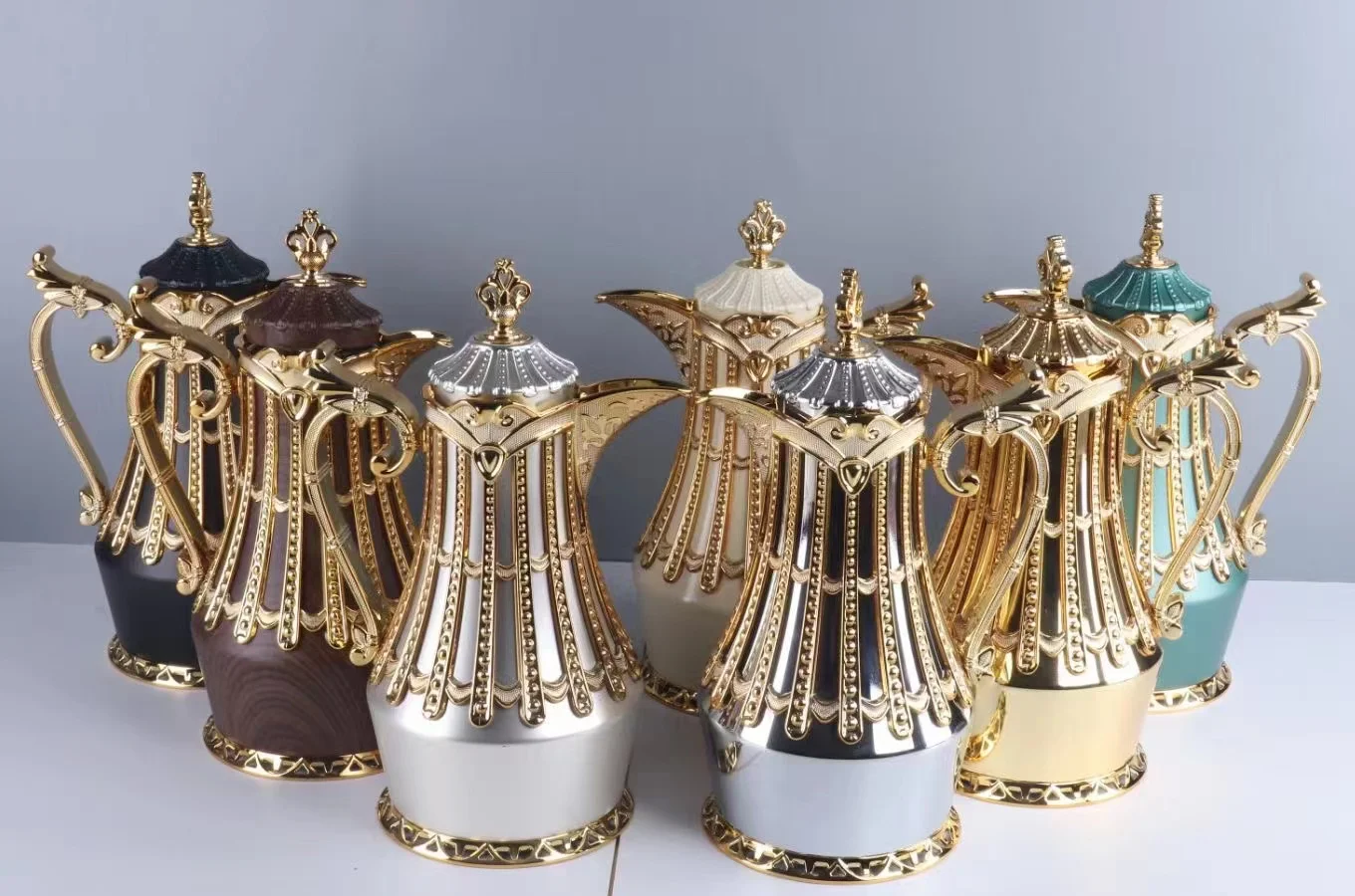 Prime Quality Luxury Arabic Tea & Coffee Thermos Royal Home Utensil Arabic Coffee Dallah And Tea Flask Leather For Ramadan