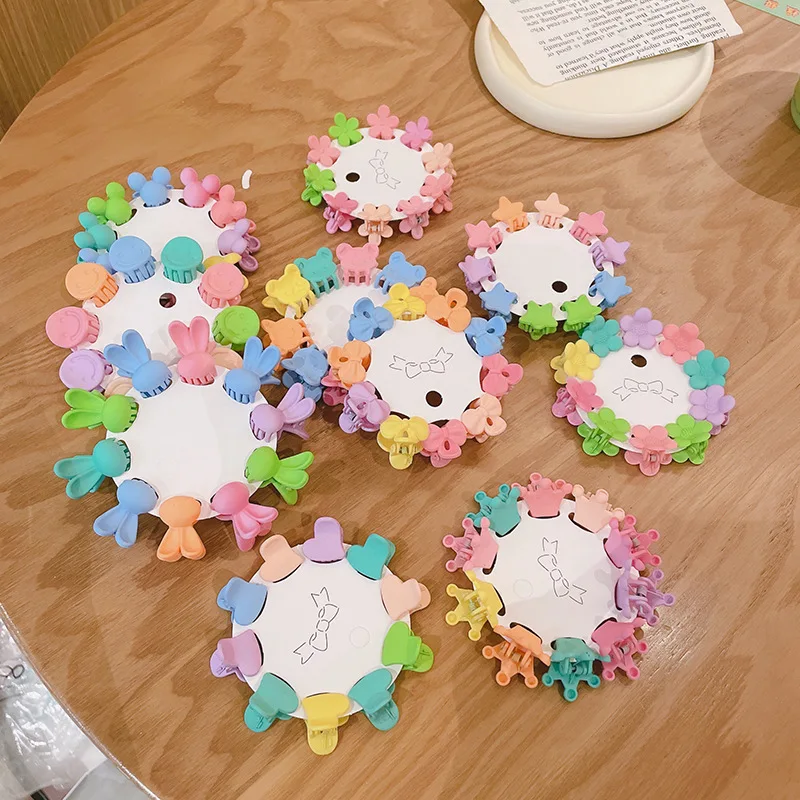 10 Pcs/Sets Candy Color Muti-Style Hair Claw Small Acrylic Hair Claw Clips For Baby Girls Hair Accessories Sets