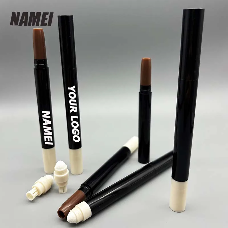 new cosmetic packaging 4g white pink chapstick lipstick pen plastic tube with chipper and Cotton brush