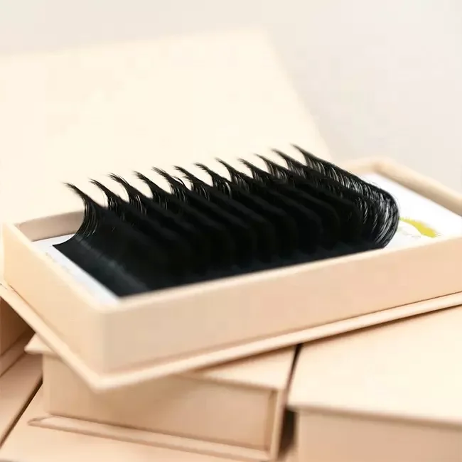 Hot sale faux mink eyelash extensions handmade korean material silk lashextensions classic lash trays