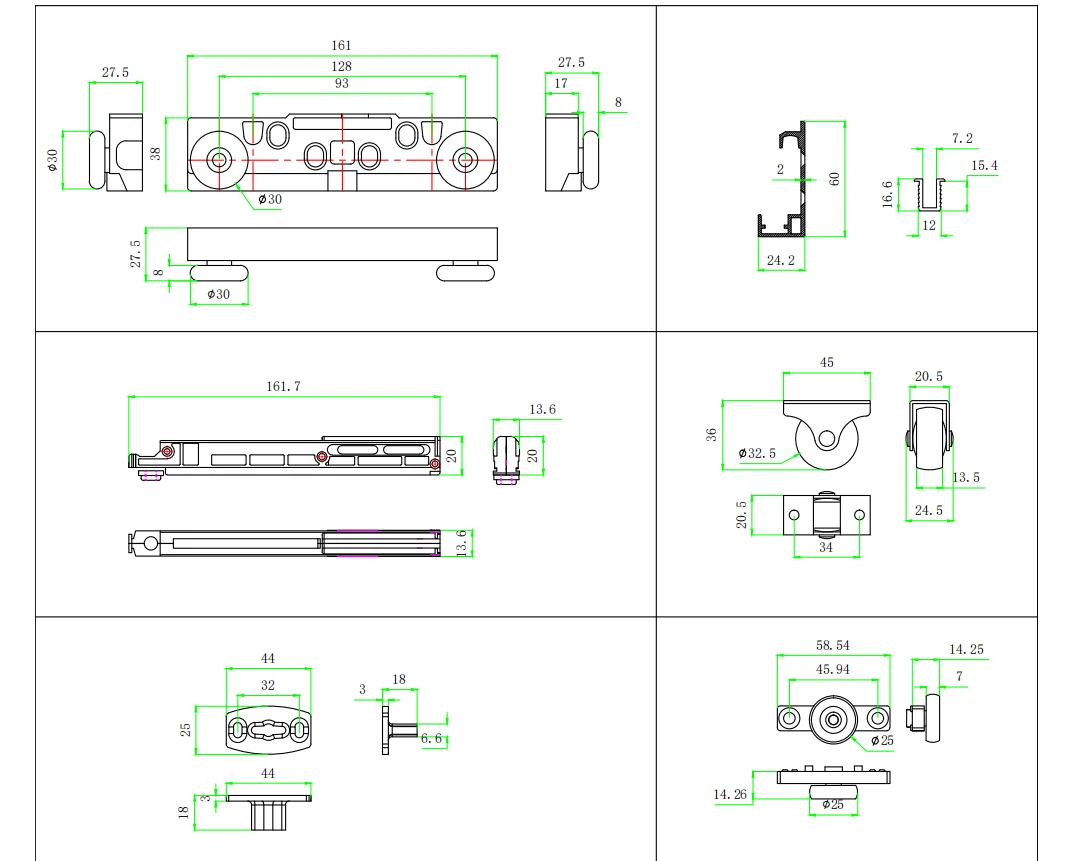 Factory Direct Sales Load 80Kg Hidden Sliding Door Hardware Kits For Sliding Door System Pocket Door Kits
