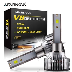 2023 New Super bighter V8 V6 120w led headlight 15000 lumen led headlight 9005 H7 H11 bixenon for car luces luz led para motos