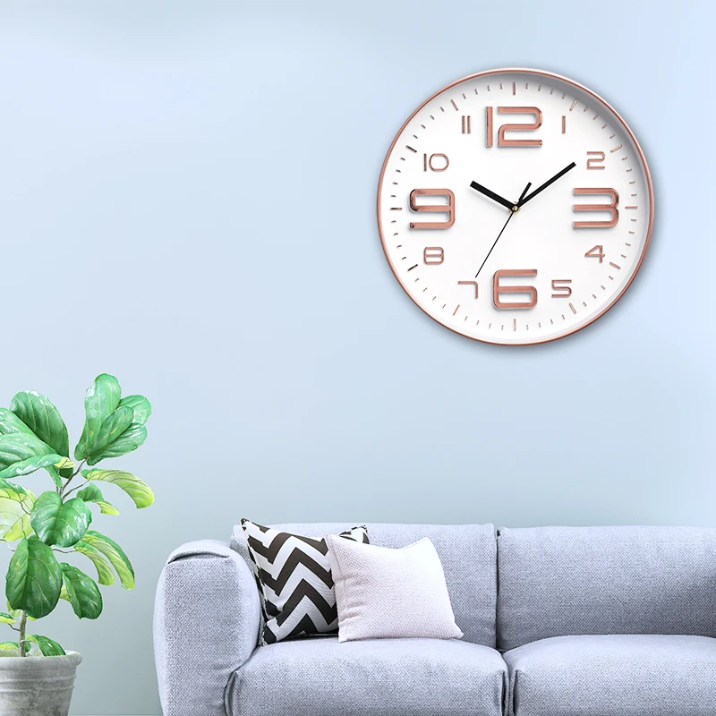 12 inch clock promotional glass decorative 3d wall clock