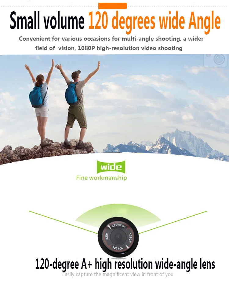 Waterproof Sport DV HD Camera  WIFI for Electric Scooter Motorcycle Bike Skiing Surfing Hiking Video Wide Angle Traffic Recorder