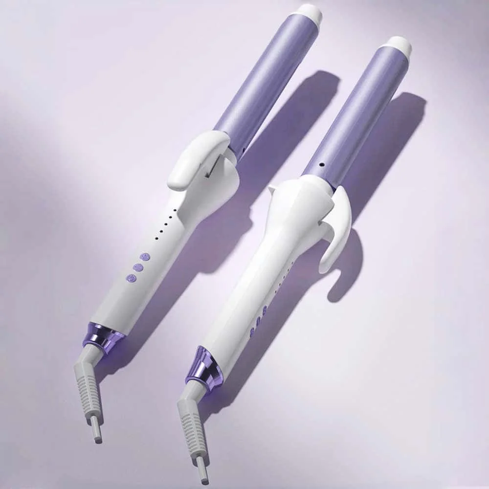 32mm Korean style Rotating big wave ceramic barrel curler salon styling negative ion hair care infrared curling iron