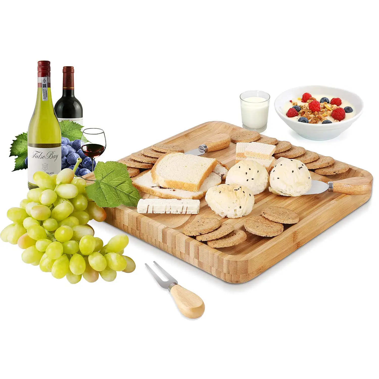 Hot Product Bamboo Cutting Board Square Durable Cheese Board Customizable Logos Bamboo