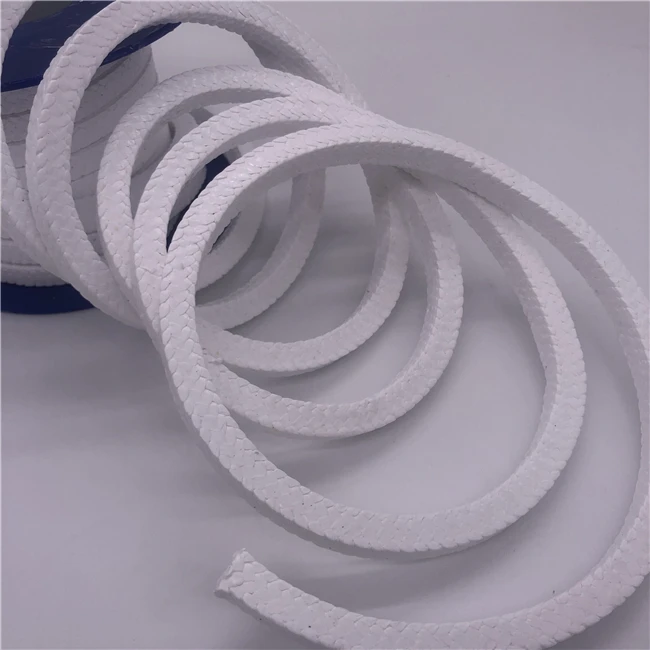 Чистый белый PTFE сальник упаковка 8*8 мм ptfe плетеный уплотнительная лента