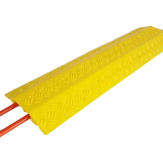 Wholesale Lightweight Durable Polyurethane Plastic Office Floor 2 Channel Cable Ramp Wire Cord Protector Drop Over Cable Covers