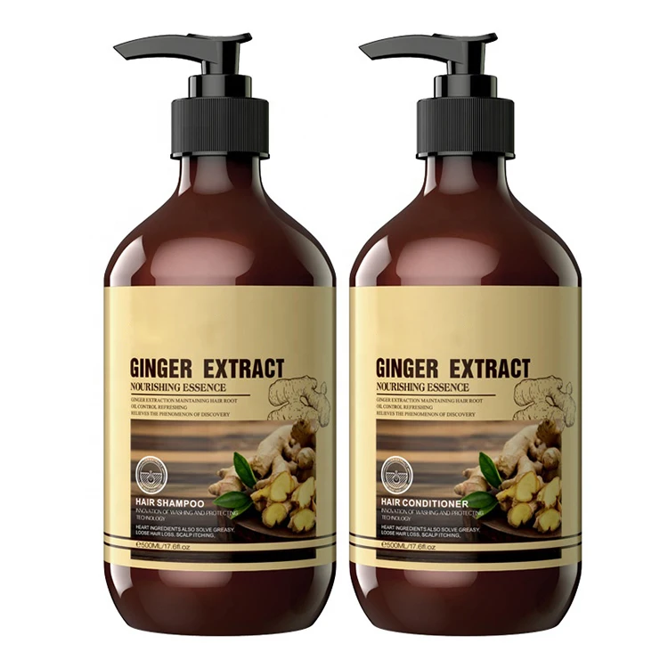 Organic oil control Ginger hair Shampoo and Conditioner for Deep Cleansing Dandruff Frizz Smooth Hair