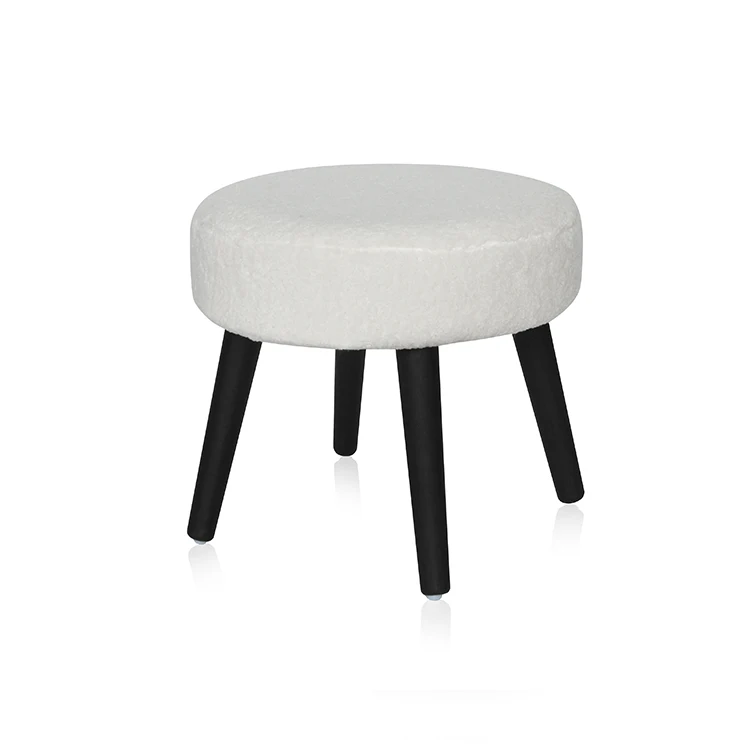 
4 Legged Small Round Wooden Stool Foot Stool With Velvet Cover Stool Kid 