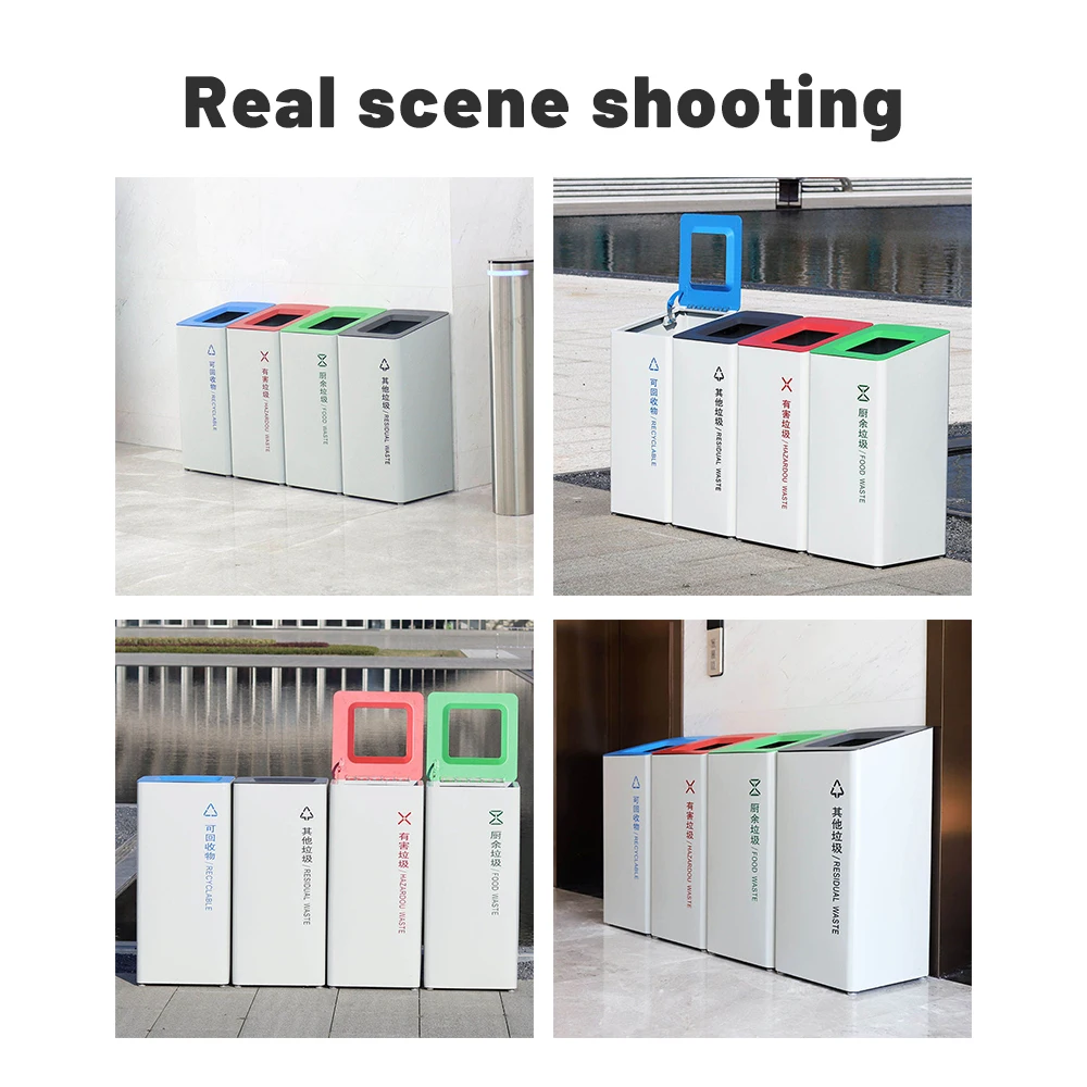 New Design Of Metal Stainless Steel Sorting Manufacturer Large Garbage Bin Road Outdoor Garbage Bin Litter Bin