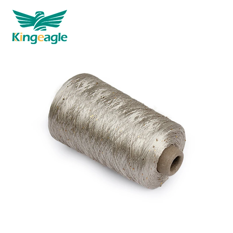 Kingeagle модная 9 нм 2 мм 100% полиэфирная Золотая пряжа с блестками для вязания