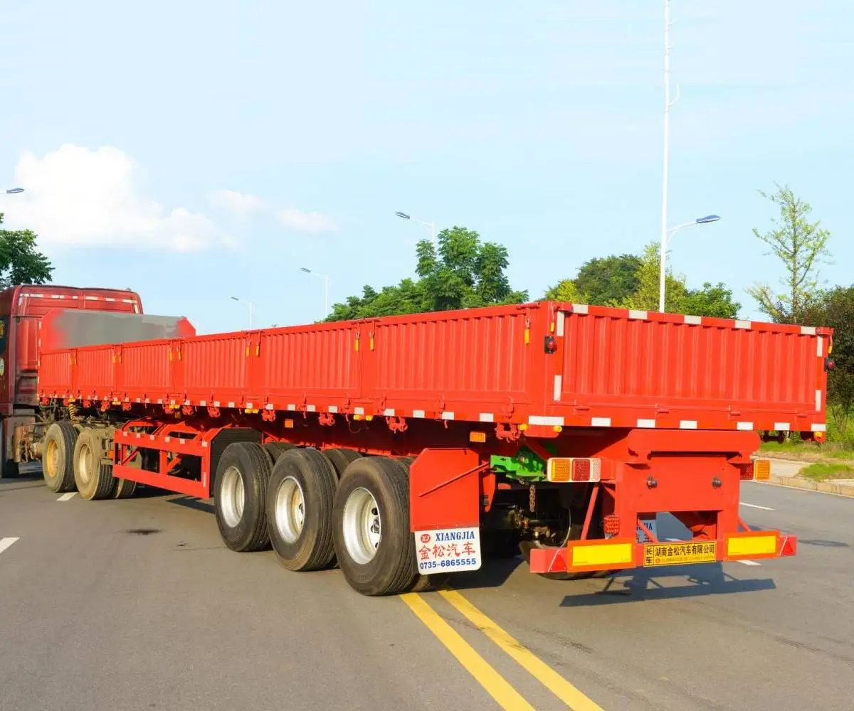 30ton-60ton side lift semi trailer dump truck 3 axles side tipper trailer