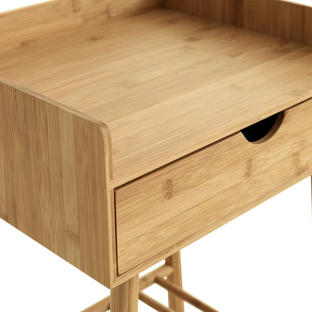 Modern Design Solid Bamboo Bedside Table with Storage Drawer for Bedroom