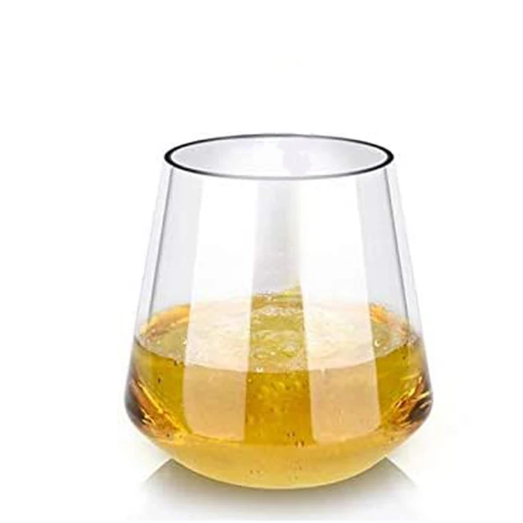 Disposable plastic clear customized logo PET Tritan juice ice cream wine cups plastic wine cups egg cups for wine