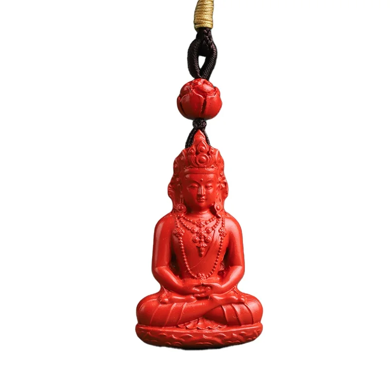 3-8 Wholesale of cinnabar natural pendants by manufacturers classic high content lotus necklaces with red cinnabar