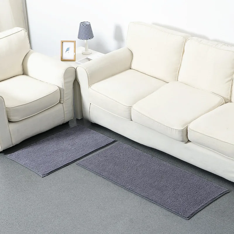 Wholesale Soft Anti-slip Waterproof Shaggy Thick Microfiber Chenille Shower Bath Mat For Hotel
