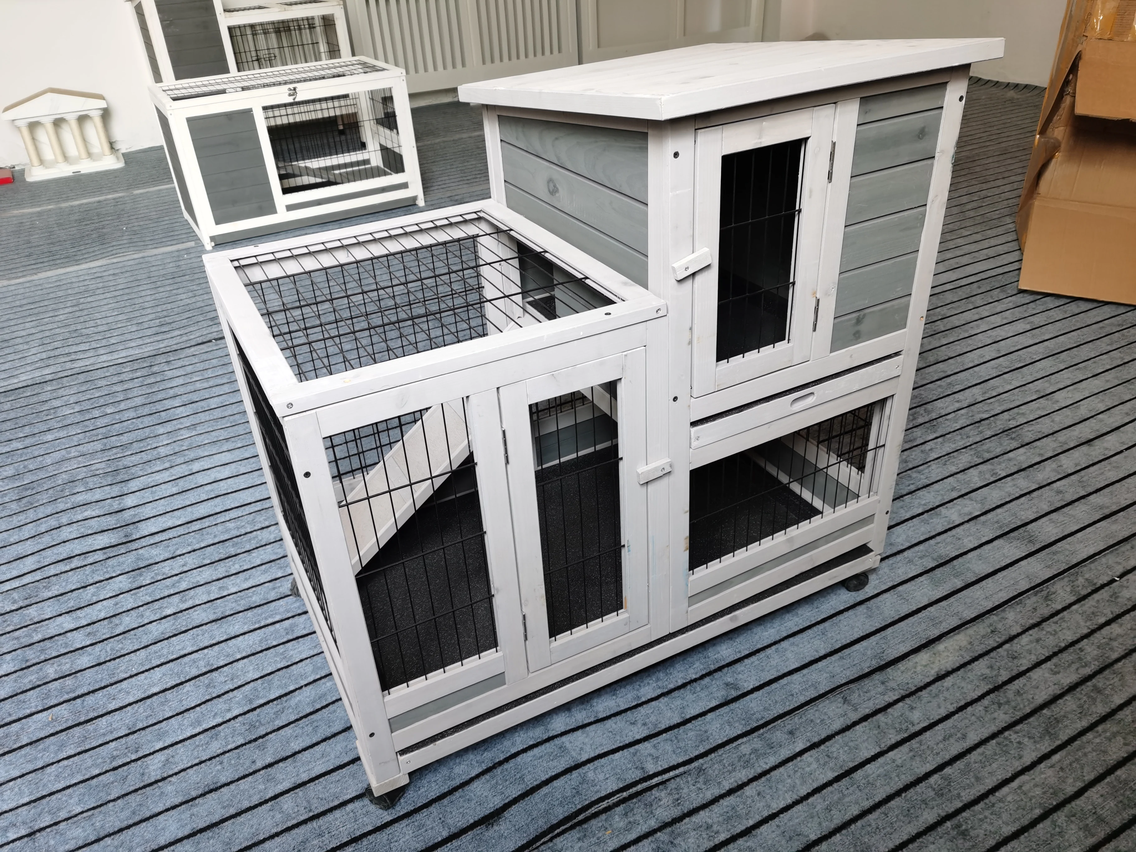 Chicken Coop Rabbit Hutch Indoor Outdoor Bunny Cage Rabbit Hutch Wood House Pet Cage for Small Animals