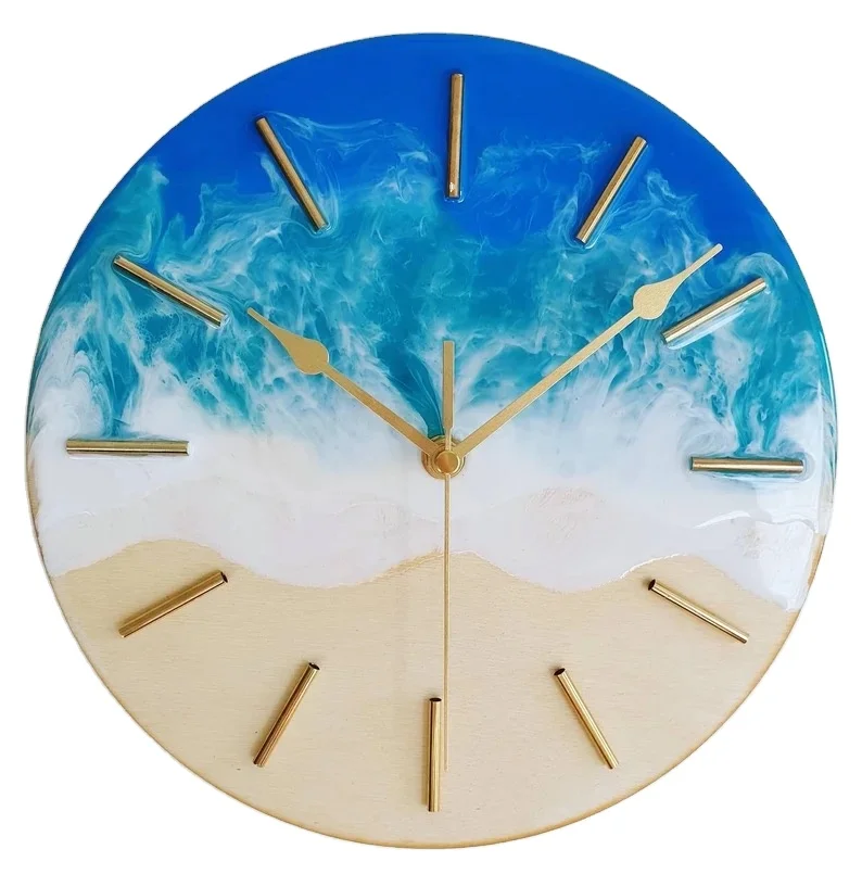 CUSTOM Ocean Theme Resin and Wood Clock - Hand Made Unique - 25cm Clock Face - Your Choice of Design